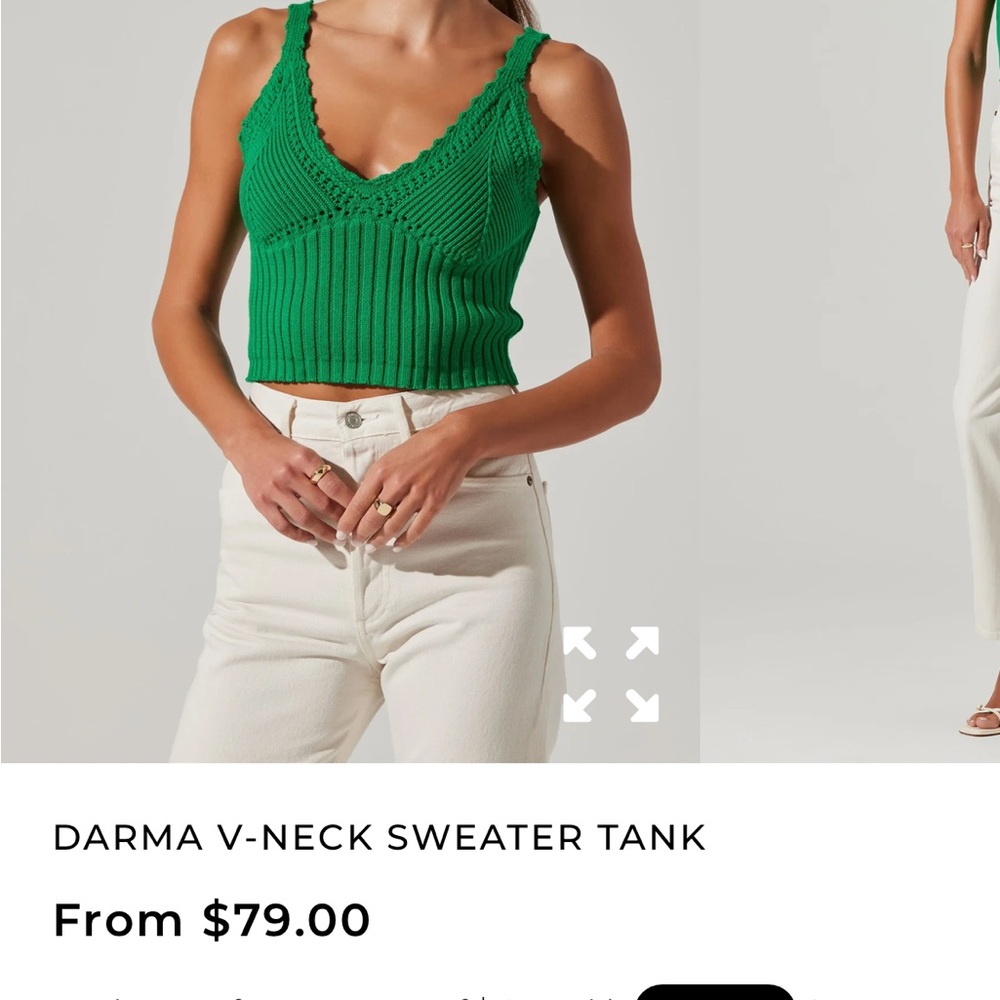 Astr the label-DARMA V-NECK SWEATER TANK- small